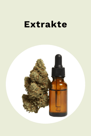 Extrakte - mit Blüte und Fläschchen